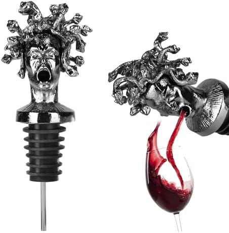 Pour People's Market Medusa Wine Aerator - Decanter Pour Spout - Wine Accessories - Red Wine - Liquor - Great for Halloween and Wine Parties - Unique Goth or Christmas Gift for Wine Lovers