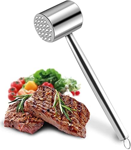 Stainless Steel Tenderizer Meat Hammer Pounder Dual-Sided Meat Mallet for Kitchen Tool Steak Pork Chicken Chop Cucumber Garlic