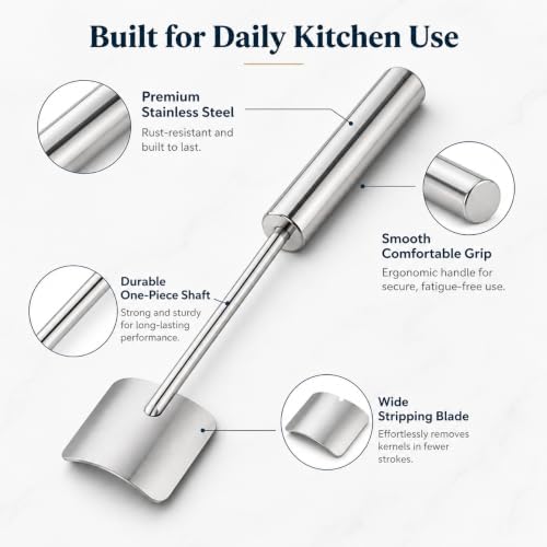 Stainless Steel Corn Peeler Tool, Long Handle Kernel Stripper