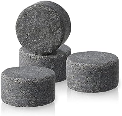True Glacier Rocks Black Granite Stone Drink Chillers - Set of 4 Ice Cocktail Rocks, Whiskey Ice Stones Rocks, Barware, Whiskey Bar Accessories