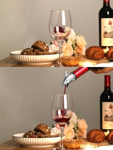 Animal Wine Pourer Spout, Drip Free Bottle Pourer & Stopper for Wine and Liquor Bottles, Funny Gift for Men, Dad, Hostess and Housewarming, Bar Cart Accessory for Holiday Party Decor, Multiple Animal
