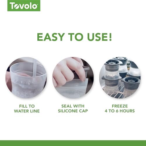 Tovolo Heart and Diamond Ice Cube Molds Set of 4 Large Craft Ice Molds for Whiskey Bourbon Cocktails, Easy Fill Stackable Silicone Ice Cube Trays with Leak Proof Lids Dishwasher Safe BPA Free
