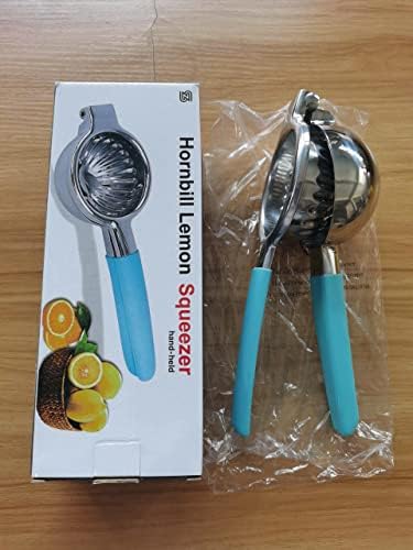 Hornbill Lemon Squeezer, Stainless Steel Manual Lime Squeezer, Anti-Corrosion Fruit Citrus Juicer Press with Non-Slip Grip Effortless Hand Juicer Perfect for Juicing Oranges, Lemons & Limes