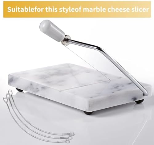 6 Pcs Cheese Slicer Wire Replacement For Marble Cheese Slicer Board,Cheese Cutter Wire for Block Cheeses Butter Cutting,Silver, 5.7 inches long(6 Pcs)