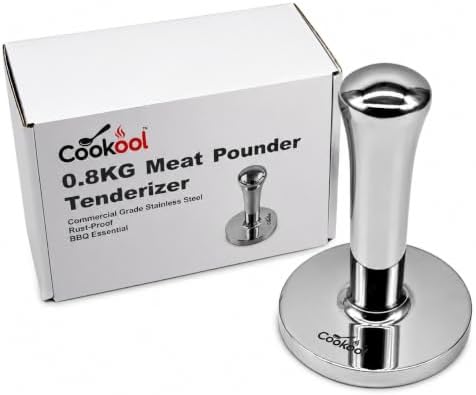 Meat Pounder Flattener, Heavy Duty Tenderizer Tool, 304 Stainless Steel Meat Pounder Tenderizer, Kitchen Smasher Hammer Beater, Aplanadora de Carnes y Pollo, Smash Burger Press, Meykers