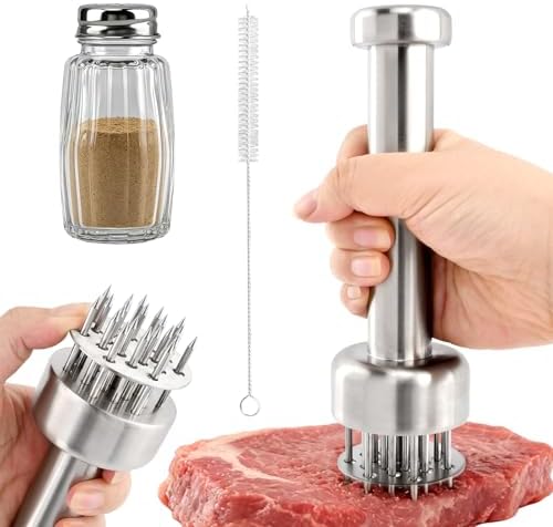 Meat Tenderizer Tool with 21 Sharp Needles 304 Stainless Steel