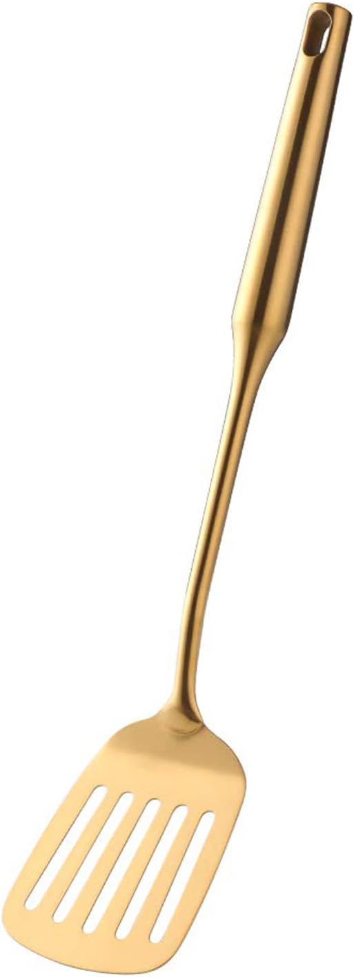 Slotted Spatula, Stainless Steel Cooking Slotted Turner For Cooking with Ergonomic Easy Grip Handle - Grill Spatula For Frying, Cooking, Draining