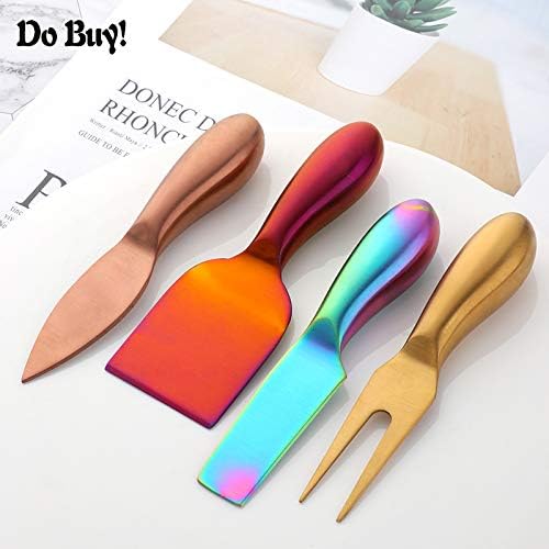 Cheese Knife Set，Stainless Steel Cheese Tool，Ergonomic Design&Easy To Use， for Birthday/Parties/Wedding/Bridal Shower/Housewarming and Anniversary (magical red)
