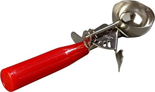 Carlisle FoodService Products 60300-24 Stainless Steel Portion Control Disher Scoop, 1.8 oz, Red