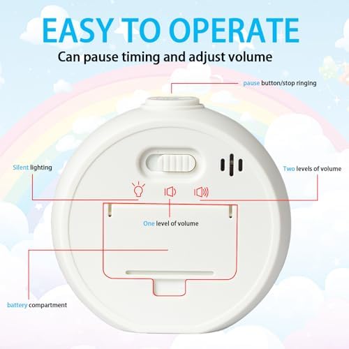 Visual Timer for Kids 60 Minute Countdown Timer for Classroom Study Office Kitchen with Silent Operation RoundTimer (Blue)