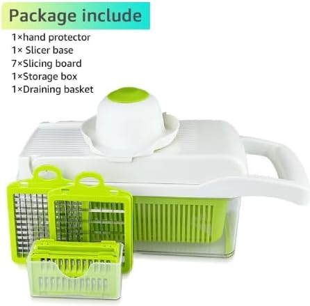 QuickSlice Multifunctional Vegetable Chopper - Ergonomic Manual Slicer for Dicing, Shredding, and Slicing - Kitchen Gadget Tool in white