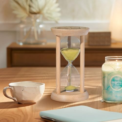SuLiao Wooden Sand Timer 30 Minute Hourglass, Beech Gold Sand Clock, Small Watch 30 Min Timer, Reloj De Arenai, Hour Glass Sandglass for Home, Office, Decorative, Game, Classroom