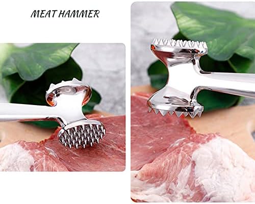 2X Meat Tenderizer Hammer - Double-Sided Meat Hammer of Food-Grade Zinc Alloy, Mallet Kitchen Tool for Beaf Steak Chicken Fish Pork