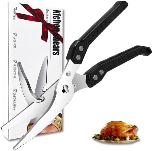 Heavy Duty Kitchen Poultry Shears Professional Food Scissors Black