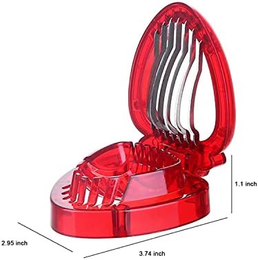Mayata 2pcs Strawberry Slicer Corer Stainless Steel Strawberry Huller Leaf Stem Remover Strawberry Cutter Blade Fruit Tools Kitchen Gadgets