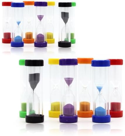 PROLOSO 40-Pack One Min Sand Timer 1 Minute Hourglass Sandglass Multicolor Visual Sand Clock for Kids Birthday Party Favors Class Prizes