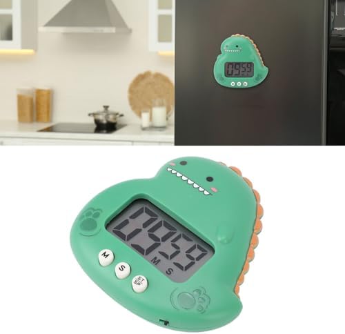 Dinosaur Digital Kitchen Timer with Magnetic Back Stand, Green