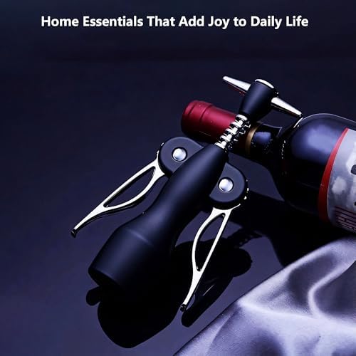 Beauty Inspired Corkscrew Wine Opener Set with Bottle Stopper and Aerator Pourer Dual Wing Design
