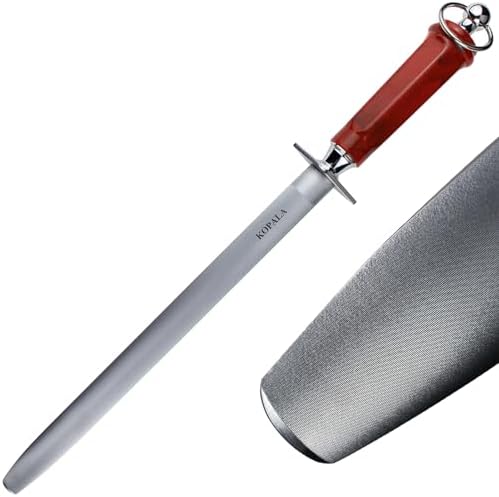 Sharpening Steel Knife Sharpener Rod Flat 10 IN Honing Steel for Knife