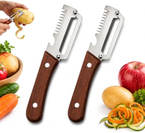 2 Pcs Multifunctional Vegetable Peeler, Julienne Shredder and Bottle Opener