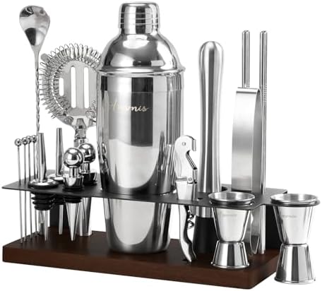 23-Piece Cocktail Shaker Set with Stand, 304 SS, Bartender Kit Gift