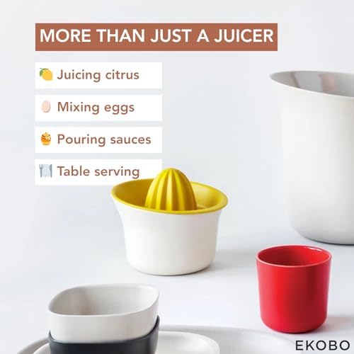EKOBO Citrus Juicer manual Lemon - 22 oz BPA-Free Eco-Composite Lemon Squeezer - Hand Juicer for Oranges, Lemons and Limes – Dishwasher Safe Citrus Squeezer with Integrated Mixing Bowl
