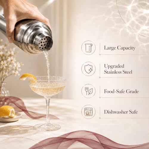 24oz Cocktail Shaker Set - Professional 316 Stainless Steel Bar Kit