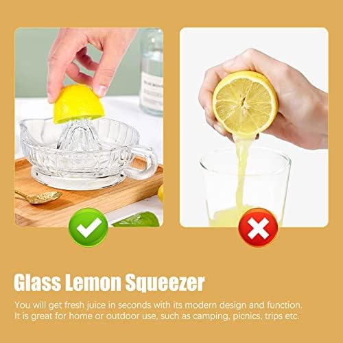 Ejoyous Manual Lemon Squeezer, Hand Press Juicer Heavyweight Glass Juicer for Fruit Juice Oranges Citrus Limes