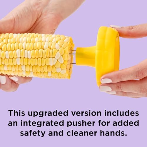 Chef’n Cob Plus Corn Stripper and Peeler for Corn on the Cob, Built-In Safety Pusher