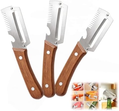2026 Upgrade 3-in-1 Multifunctional Vegetable Peeler Set, Scallion Shredder and Bottle Opener Fruit and Vegetables(3Pcs)