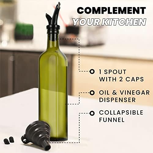 Zeppoli Oil Bottle Set with Dual Spout - Pouring Funnel, Stainless Steel