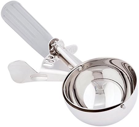 Restaurantware 4 Ounce Portion Scoop, 1 Trigger Release Stainless Steel Cookie Scoop - With Gray Handle, Stainless Steel Disher, For Portion Control, Cookie Dough, Cupcake Batter, Or Ice Cream