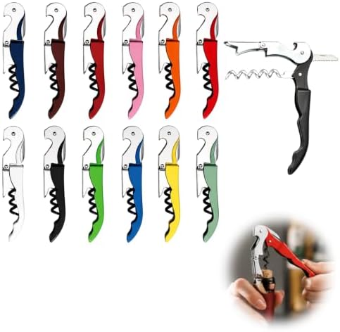 12 Pack Colorful Wine Key Corkscrew, Stainless Steel Waiter's Opener