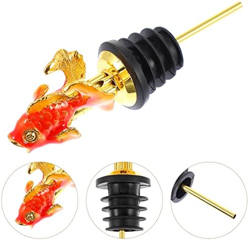Spirits Wine Pourer 2pcs Animal Wine Pourer Aerator Shaped Animal Head Aerator Stopper Olive Oil Spout Metal for Bar Bottle