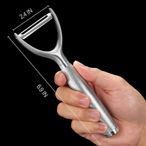 KULUNER Y-Type Vegetable Peeler, Silver Chrome Finish, 304 Stainless Steel Blade, Ultra Sharp Potato Peeler for Apples, Carrots, Heavy Duty Kitchen Peeler