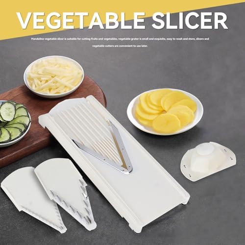 Mandoline Slicer, Adjustable Handheld Mandoline Slicer Stainless Steel Blade Vegetable Cutter for Fruits and Vegetables