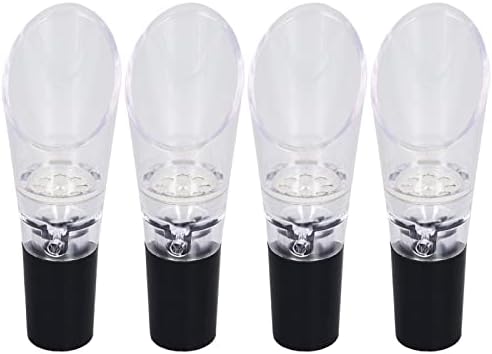 Wine Pourer, 4PCS Wine Aerator PC Decanter Bottle-Top Aerator with Pour Spout for Instant Wine Aeration in Household Party(Silver)