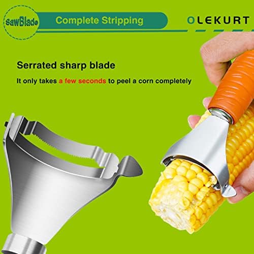 Carrot Shaped Corn Peeler, Corn Stripper for Corn on the Cob Remover Tool, Magic Corn Cob Peeler with Good Grips (Red)
