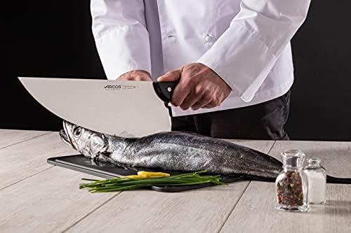 Arcos Fishmonger Knife 13 Inch Nitrum Stainless Steel. Ergonomic Polyoxymethylene POM Handle and 320 Blade.Flexible blade and a smooth edge. Series Universal. Color Black.