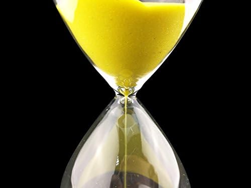 Large Fashion Colorful Sand Glass Sandglass Hourglass Timer Clear Smooth Glass Measures Home Desk Decor Xmas Birthday Gift (5 Minutes, Yellow)