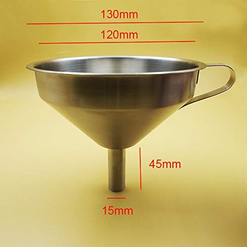 304 Stainless Steel Kitchen Funnel set of 3 with Filter Strainer and Mesh Wide Mouth Wine Funnel Filter Transferring Liquid,Dry Powder Ingredients (funnel 5''+filter 300mesh)
