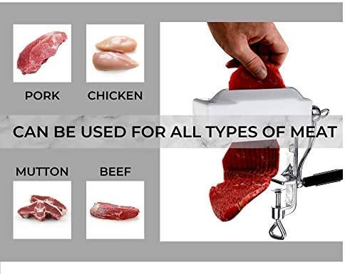 Commercial Meat Tenderizer Cuber – Heavy Duty Steak Flatten Tool Meat Grinder Attachment Clamp-on Rolling Cuber for Efficient Meat Tenderizing