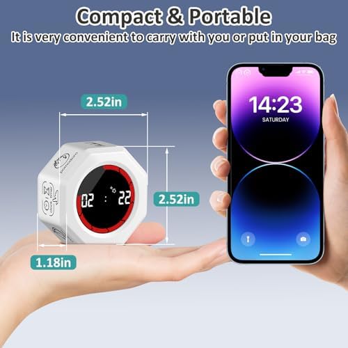 Rechargeable Pomodoro Timer, Magnetic Kitchen Timer for Cooking