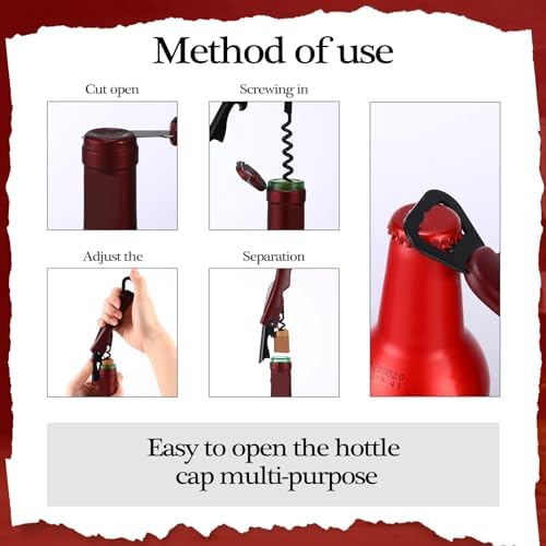 Hushee 24 Pcs Wine Opener 3 in 1 Corkscrew Bulk,Wine Red