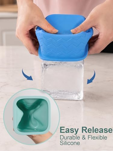 2 Cup Silicone Freezer Trays with Lid, 4 Pack Silicone Freezer Molds