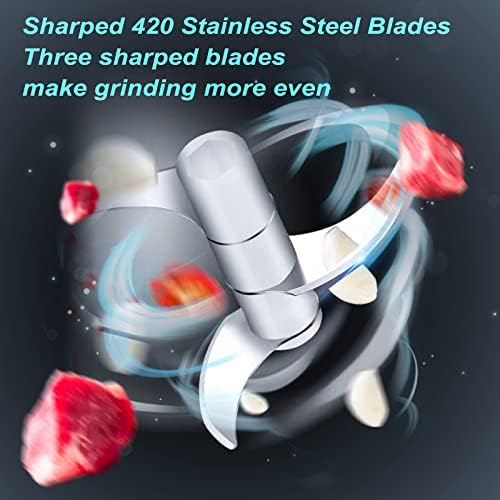 Garlic Chopper, Mini Food Processor, USB Rechargeable Mini Chopper, Powerful Garlic Crusher, Blender to Vegetable, Wireless Vegetable Chopper for Ginger, Chili, Fruit, Meat, etc（250ML）