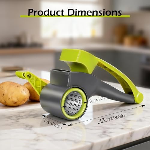 Masthome Cheese Grater, 4 Stainless Steel Drums with 1 Replacement Handle