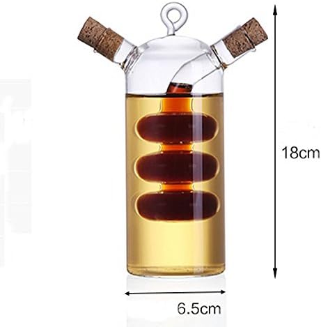 ELETON 2 in 1 Oil Dispenser,Glass Cruet with Triple-Bubble Inner Chamber
