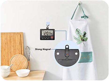 Jayron Desktop Digital Countdown Timer Kitchen Timer Stopwatch,Counting,Magnetic Hanging Hole Loud Alarm for Wedding Retired lab Homework Exercise Sports Fitness Work Cooking(Black)