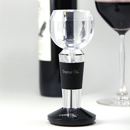Supreme Housewares Crystal Vine Wine decanter Wine Sediment Filter Pourer Acrylic Plastic Wine Aerator (Black)